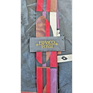 Men's Necktie Franco Fossi Silk L58" W3.75" black red beige brown